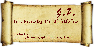 Gladovszky Piládész névjegykártya